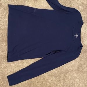 100% cotton long sleeve navy shirt